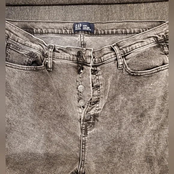 Gap High Rise Vintage Slim Jeans Black Wash 16/33L $70 NWT - Picture 4 of 7